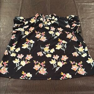 Floral Black Skirt
